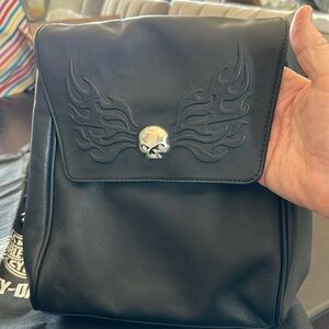 Harley Davidson leather bag backpack